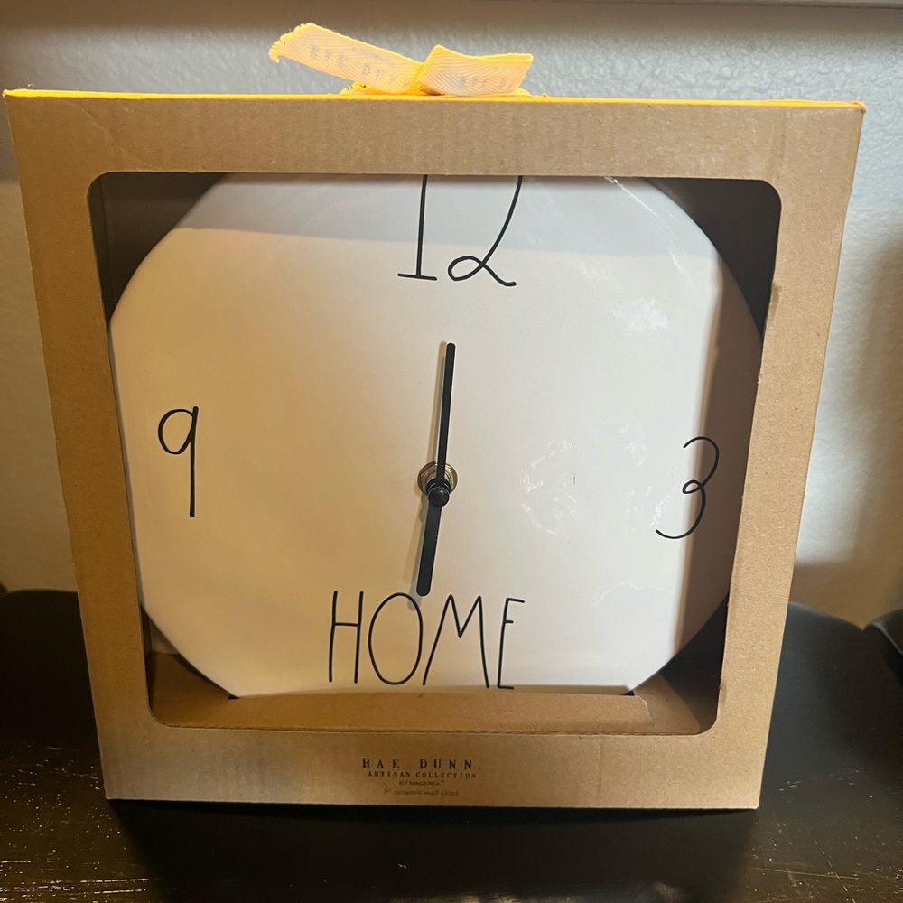 Rae Dunn Cream Wall Clock with Black Numerals